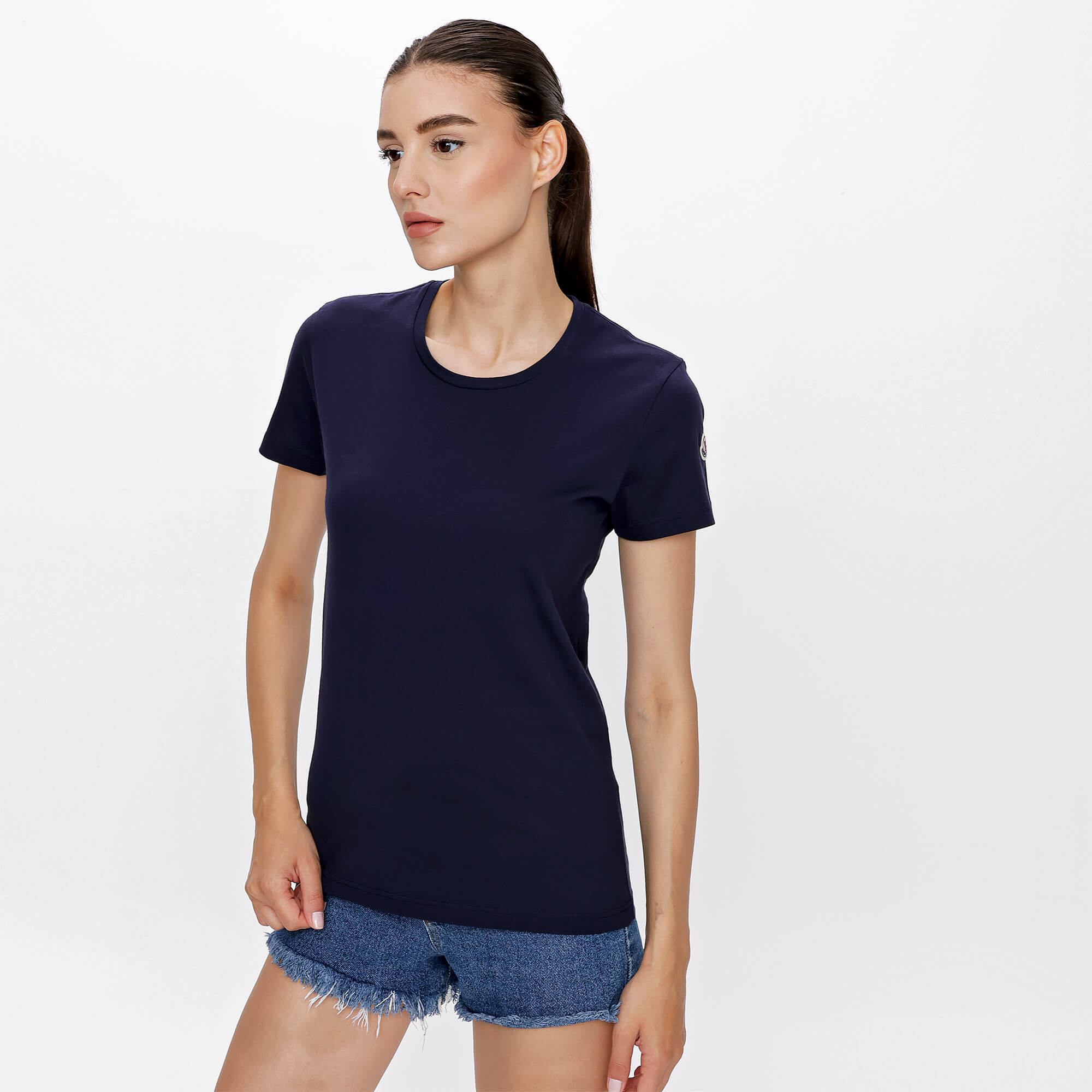 Moncler - Navy Blue Cotton Moncler Arms Tshirt